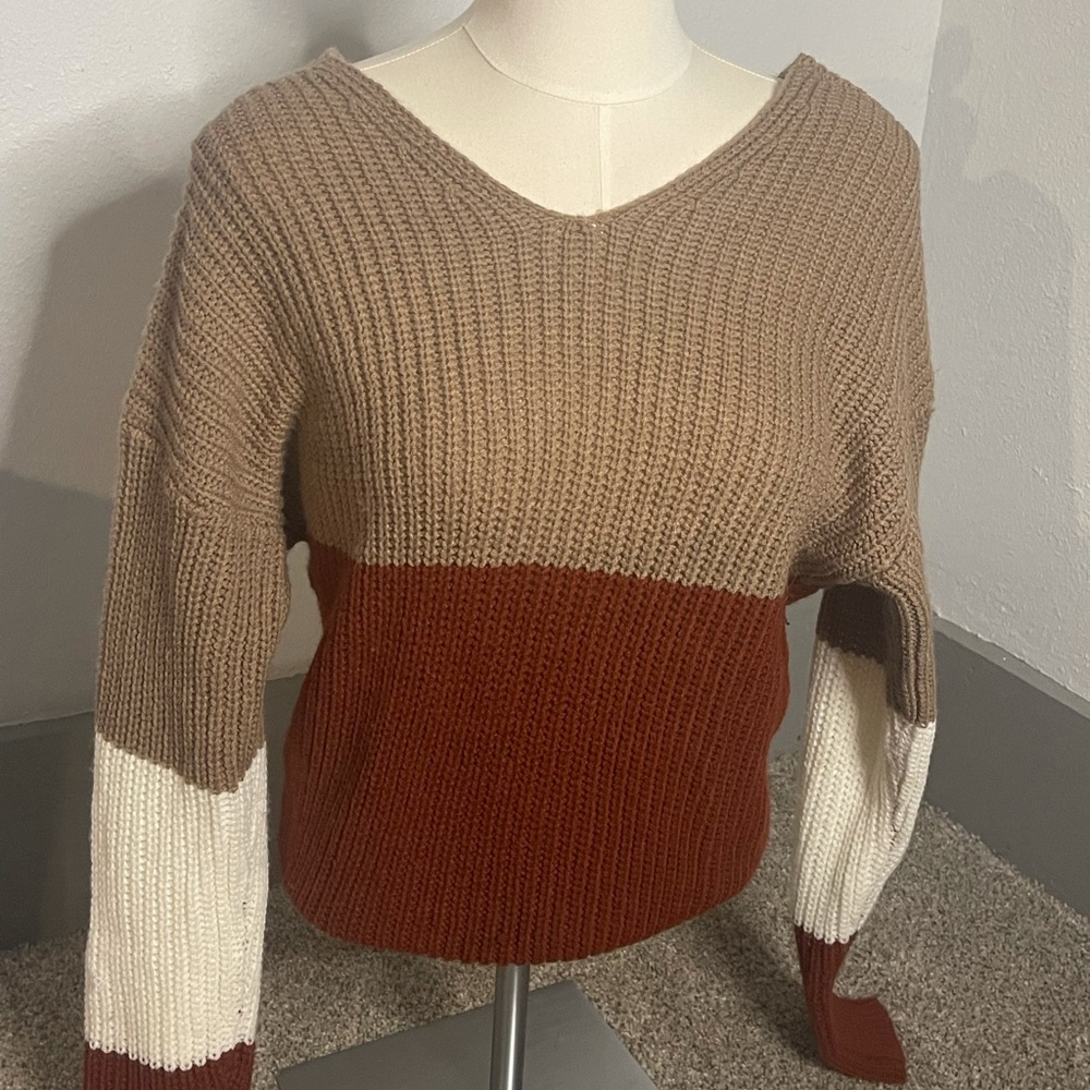 Color Block Knit Sweater